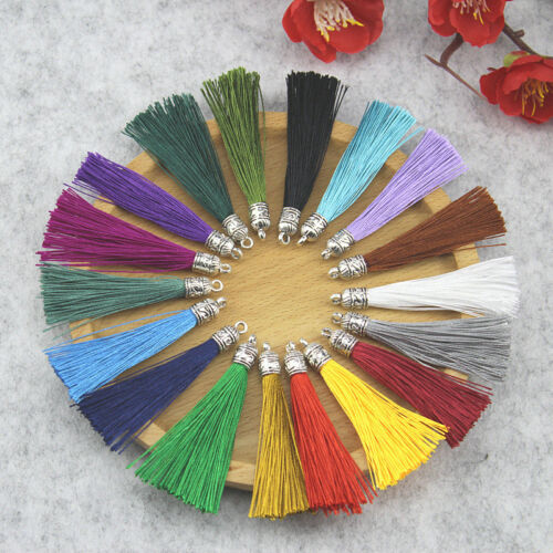 4pcs 6cm Metal Cap Earrings Tassels Trim Pendant Jewelry Making Diy 17 Colors