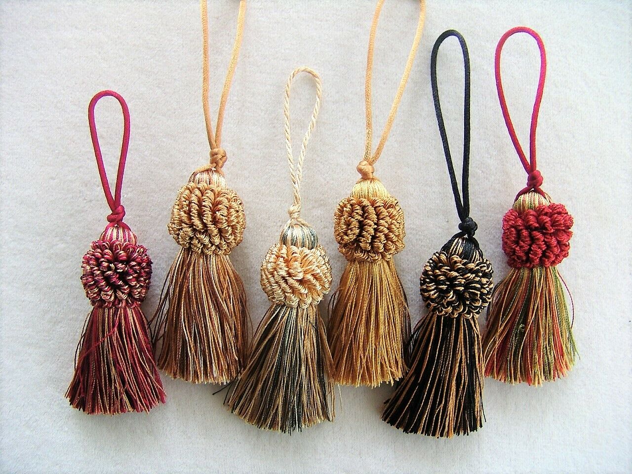 Set Of Two ~ 3" Mini Key Tassels ~ Choice Of Colors ~ Key Rings Pillows Sewing
